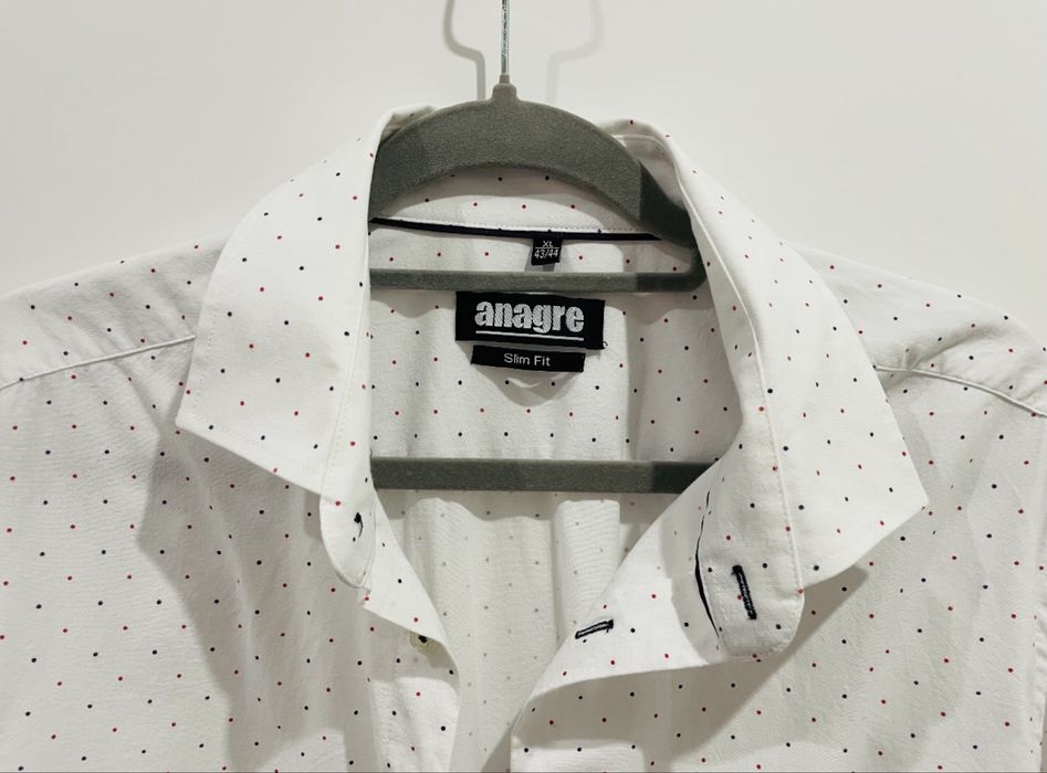 Koszula elegancka biała we wzorek slim fit 188-194 k. 43/44 XL