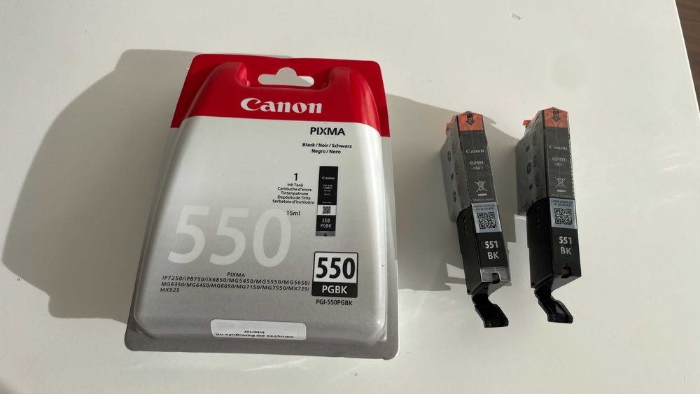 Tinteiro original Canon PGBK 550 e BK 551