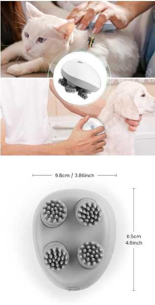 Електричний ручний масажер для тіла та голови (USB, 4 насадки, IPX6)