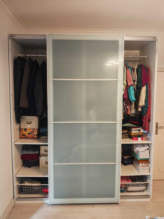 Roupeiro IKEA PAX/HASVIC, branco/branco, 200x66x236 cm