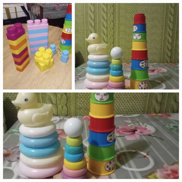 Детский конструктор и пирамидки