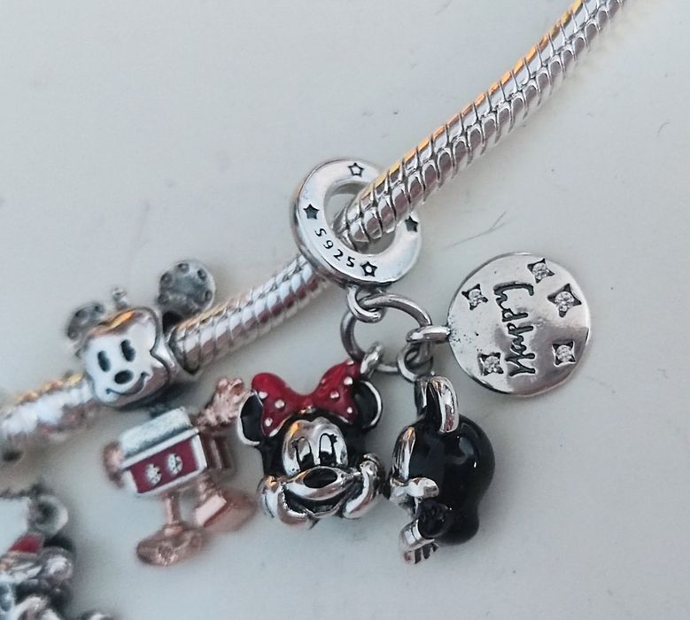 Zestaw trzech charmsów myszka Miki Disney S925