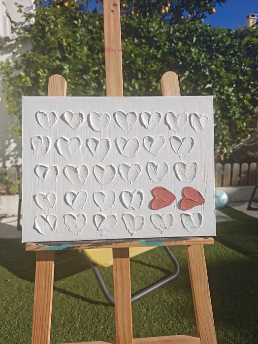 Quadro Corações Texturizados 30x40cm (S. Valentim)