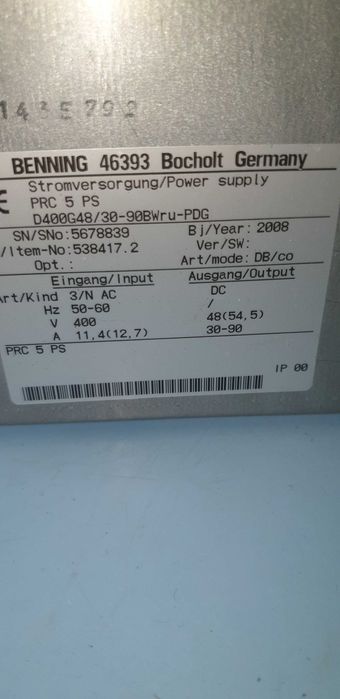 Zasilacz Benning 46393 // 48v/90A