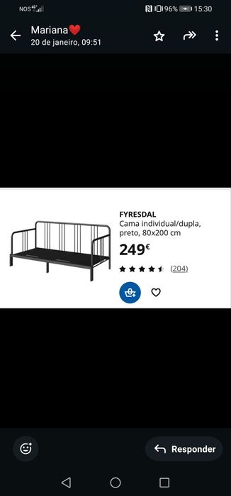 Cama vendida ikea
