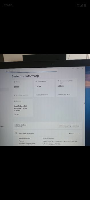 Laptop DELL, szybki, 8gb RAM, Windows 11  + gratis torba