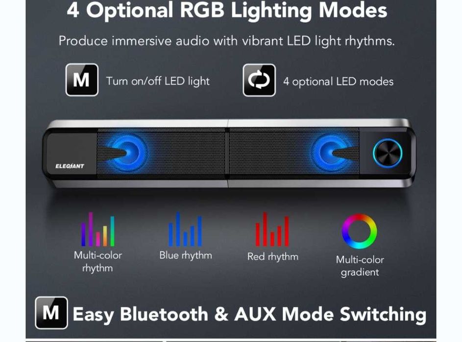 Głośniki stereo ELEGIANT SR400 10W 3,5mm AUX