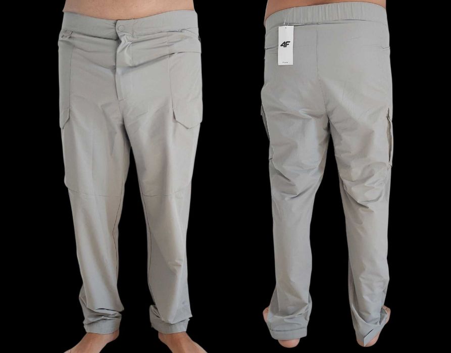 Popielate spodnie trekkingowe z poliamidu 4F R. XL
