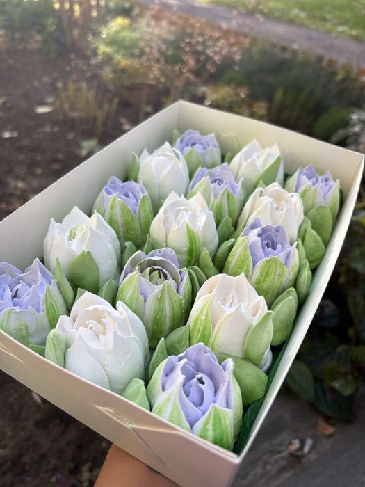 Зефірні квіти букети коробки