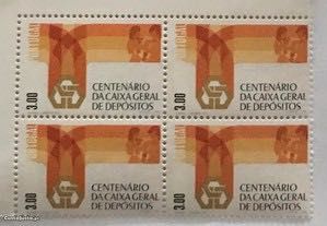 Quadra de selos novos de 3$00 - Cent. da Caixa Geral de Depósitos-1976