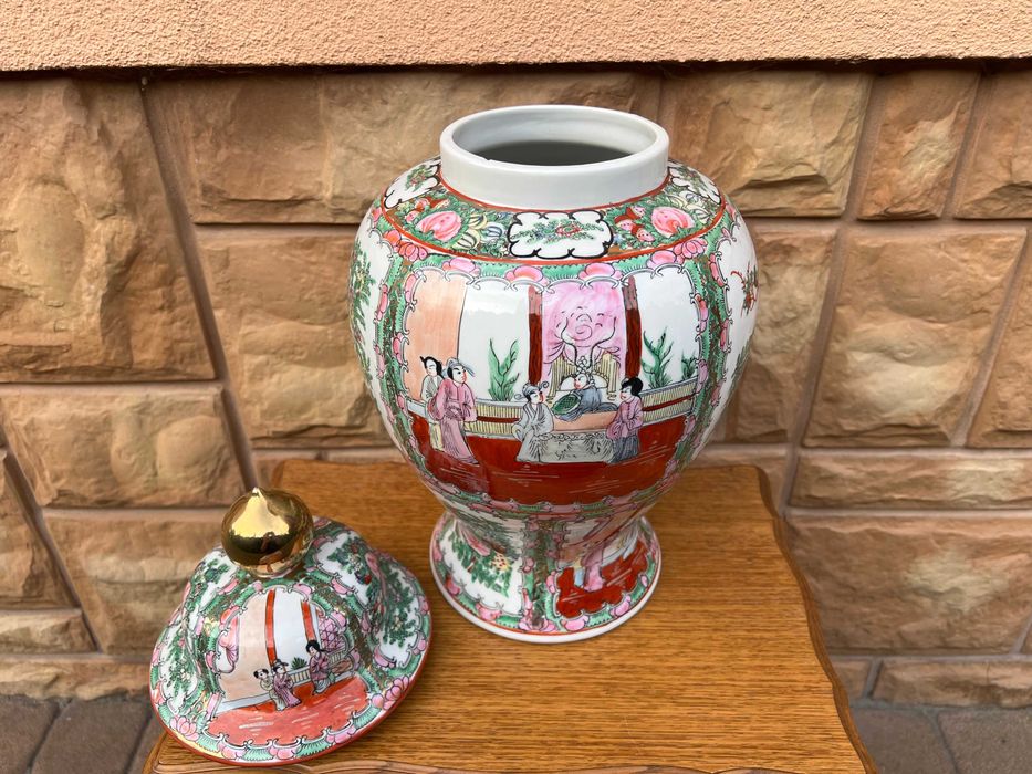 Wazon Amfora Porcelana Chiny Sygnowany B417
