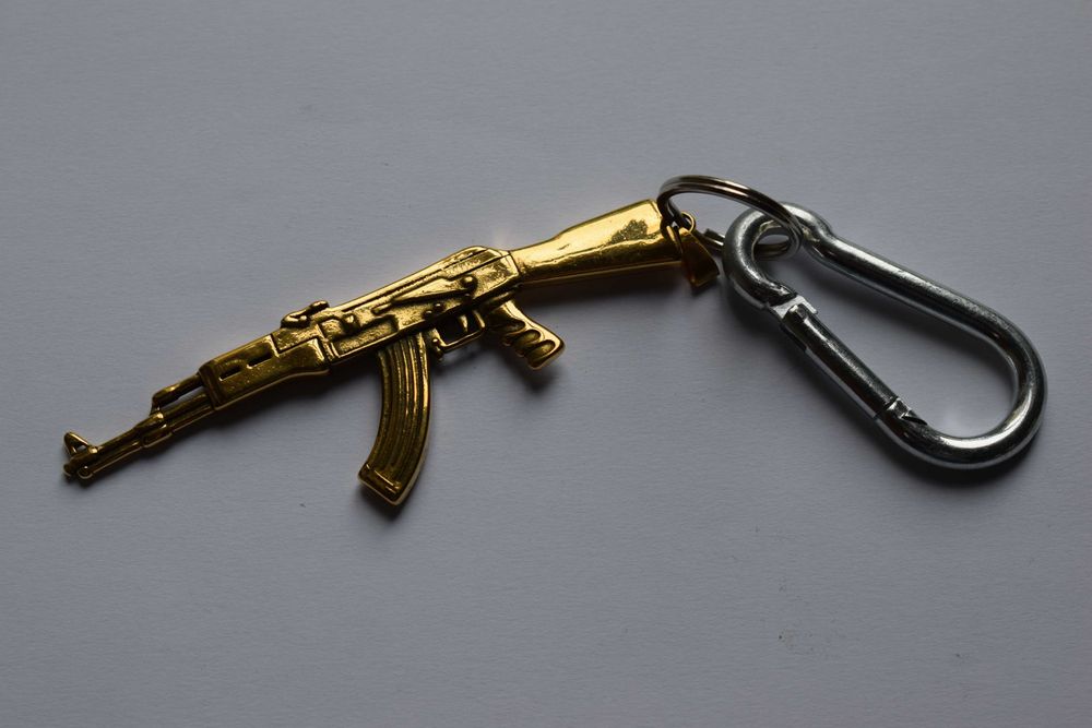 złoty karabinek ak47 stal chirurgiczna 316 l