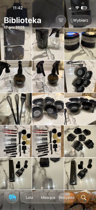 Zestaw Akcesoria fryzjerskie miseczki,grzebienie itd nowe i uzywane