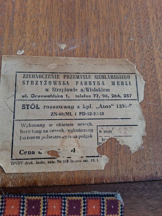 stół rozkładany Atos. PRL.