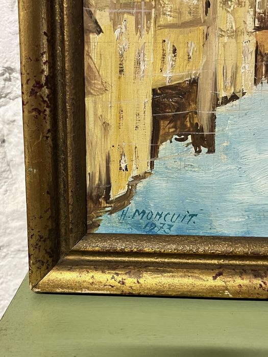 Pintura a Óleo Vintage, H. Moncuit, 1973