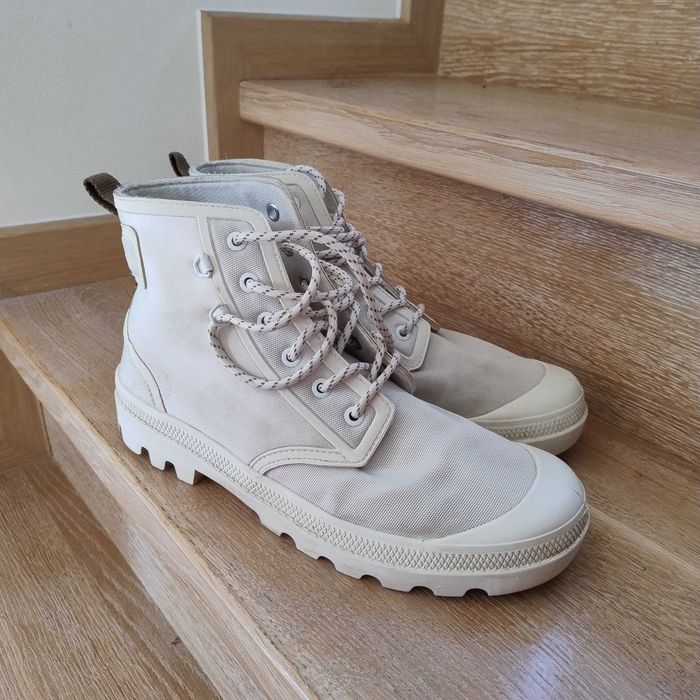 Trampki Palladium Pampa x RAINS - outdoor'owe, białe - unisex