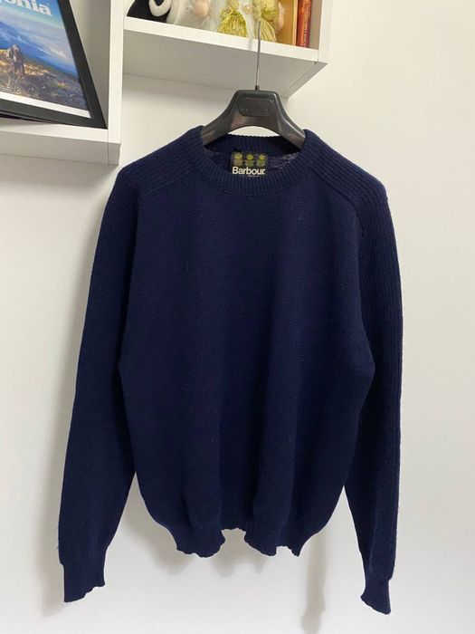 Barbour pure wool sweter bluza classic  knit mocny