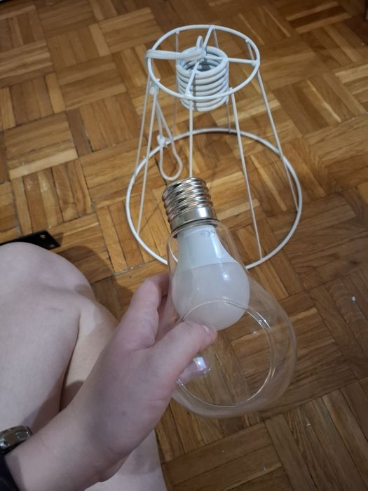 Klosz na żarówkę lampę biały industrialny loft