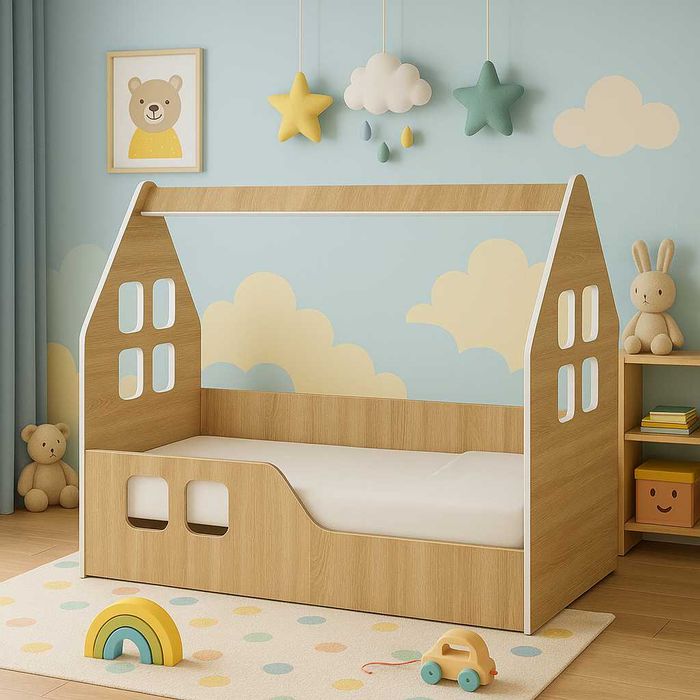 Łóżko dla dziecka Niski DOMEK 140x70 Montessori PROMOCJA!!!