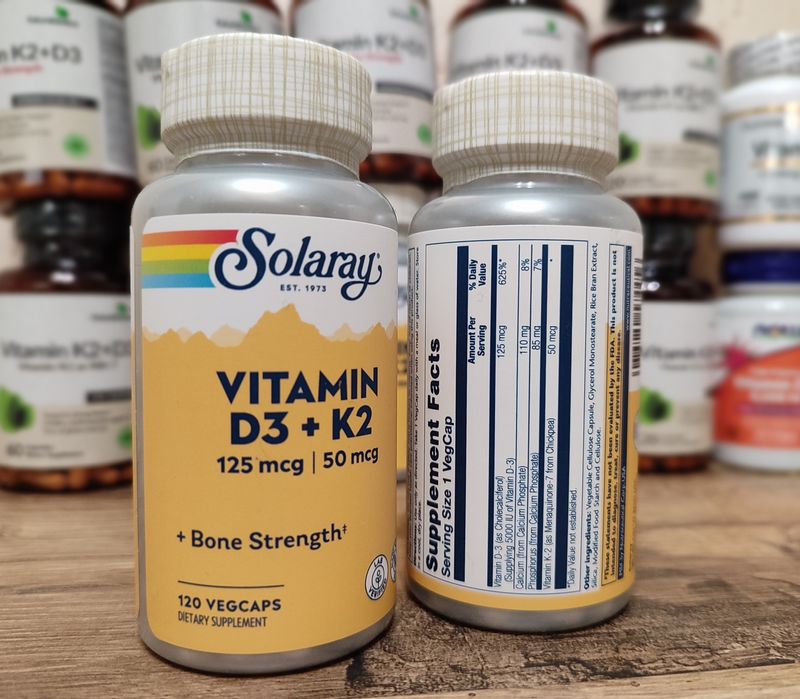 Витамин D3+K2, Solaray,Now Foods