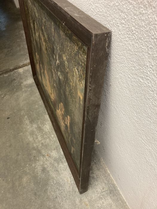 Pingura oleo / Moldura ( antiga em mogno)