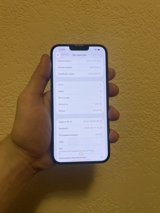 Iphone 14 plus esim 256gb 98%  black в гарному стані