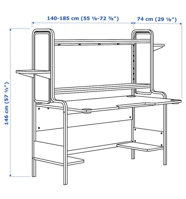 Secretária p/gaming preta FREDDE IKEA