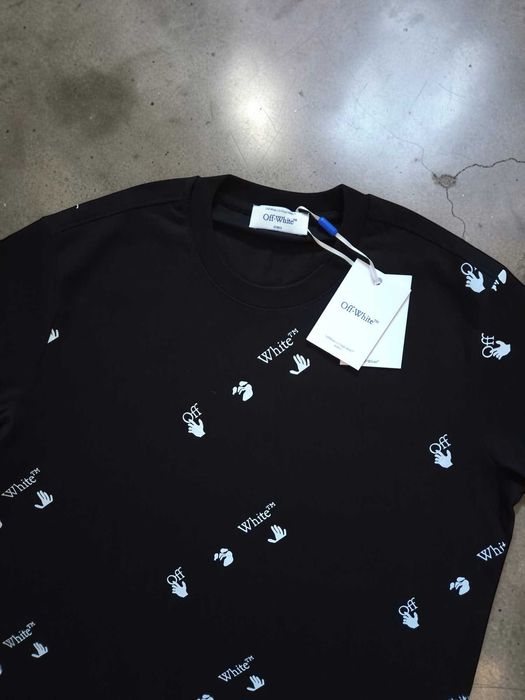 Off White Bawełna L XL XXL czarny męski tshirt