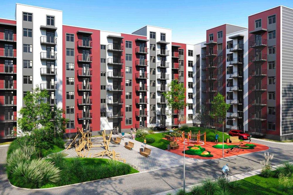1-к квартира 45,3 м2 з подвір'ям 18 м2. Амстердам Клубний. Білогородка