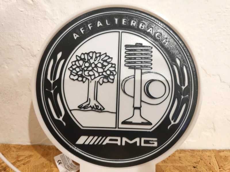 Lightbox Luminaria decorativa Mercedes AMG caixa branca