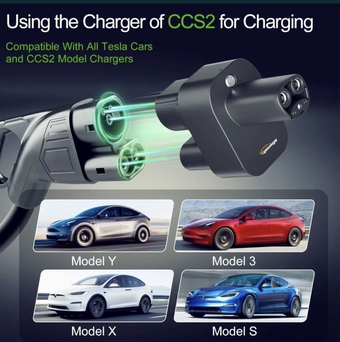 Перехідник адаптер швидка зарядка Tesla CCS 2