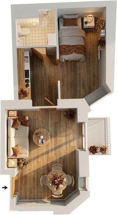 11.986/m2, BEZPOŚREDNIO – 2 pokoje + balkon, 43,30m2