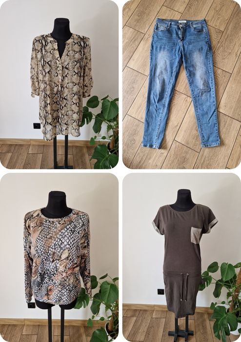 Duża paczka zestaw worek paka ubrań damskich L XL