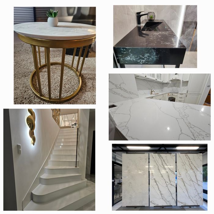 Blaty Granitowe Kamienne Konglomerat Kuchenne Łazienkowe Spiek Terazzo