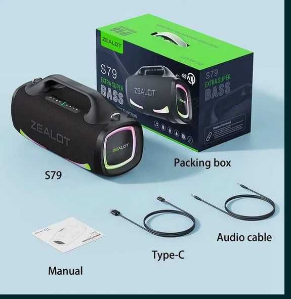 ZEALOT S79 głośnik Bluetooth 100W - 24000mAh - Nowy