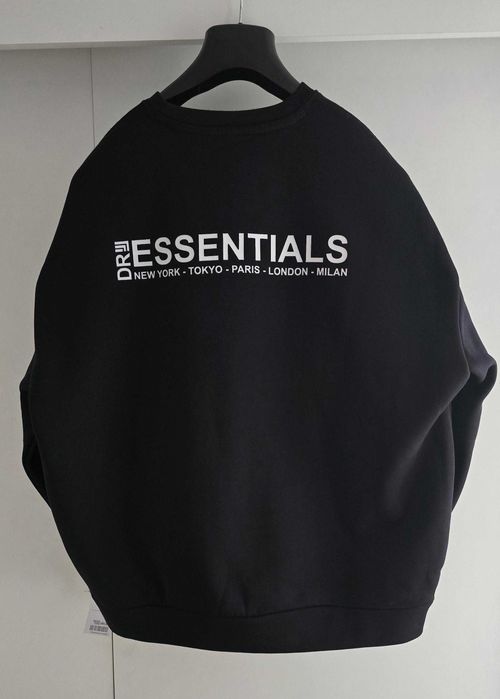 Bluza ESSENTIALS – czarna, premium streetwear- NOWA