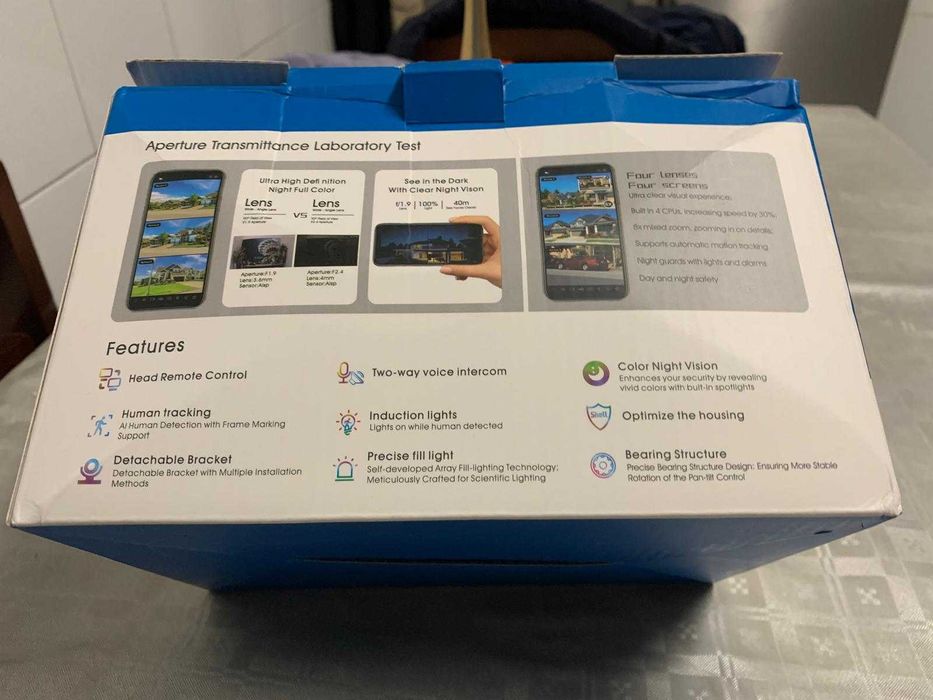 Câmara de Vigilância 6K HD – 3 Lentes | PTZ | Wi-Fi | IA | iCSee |IP66