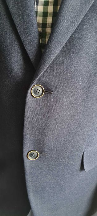 Garnitur męski granatowy firmowy DIAK komplet marynarka spodnie 170 cm