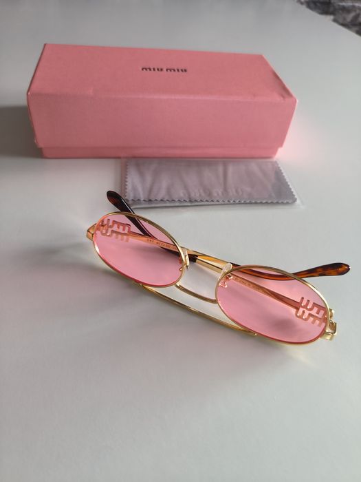 Śliczne różowe okulary Miu Miu super stan