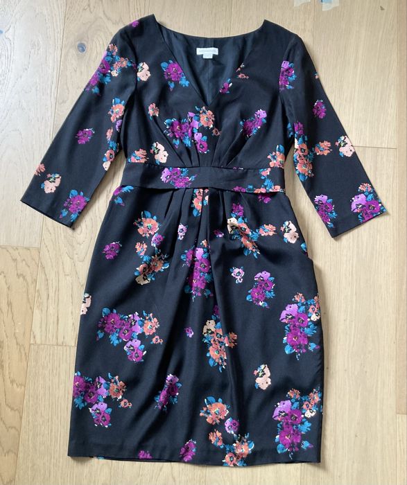 Sukienka czarna w kwiaty elegancka Monsoon r. M !