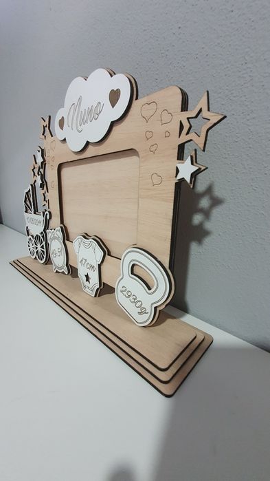 Moldura fotografia com registo de dados nascimento