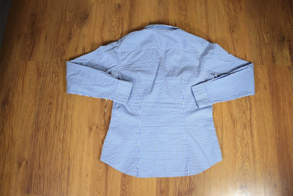Koszula H&M r. 40 damska w paski nieb-biała dł rękaw bawełna