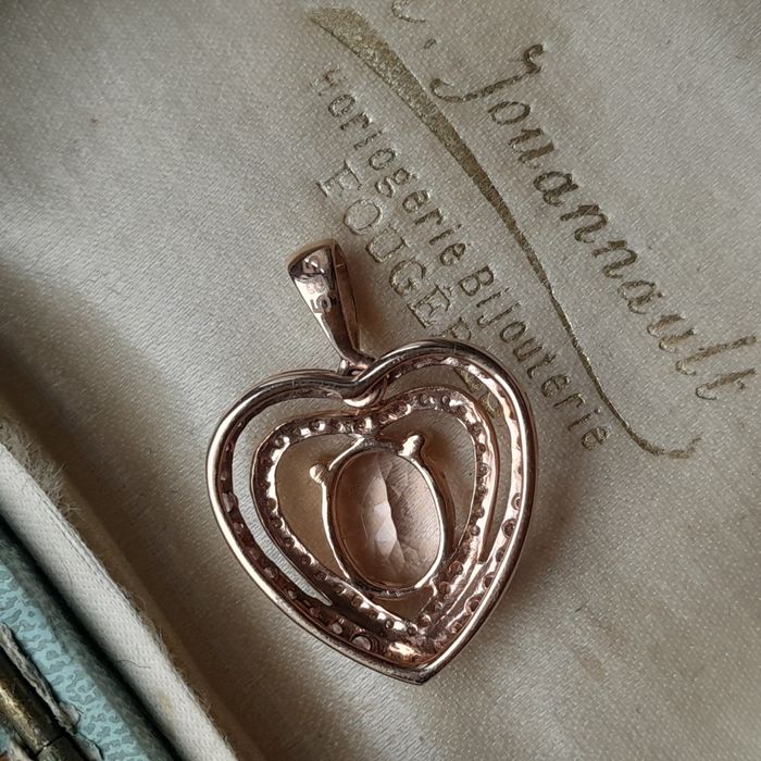 Wisiorek Serce Walentynki Morganit  Diamenty Złoto 585 WYCENA