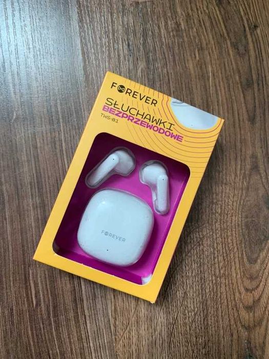 Forever słuchawki bezprzewodowe Bluetooth nowe douszne białe