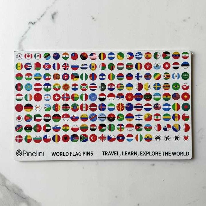 Drewniana Mapa Świata 3D Rozmiar L Kolorowa 105x60cm + Pinezki + Flagi