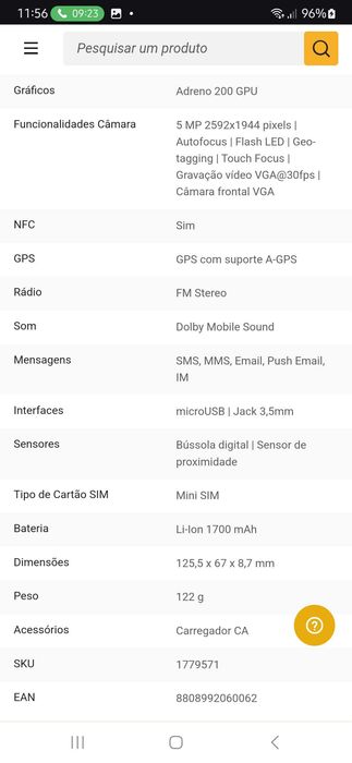 Telemóvel Android Lg