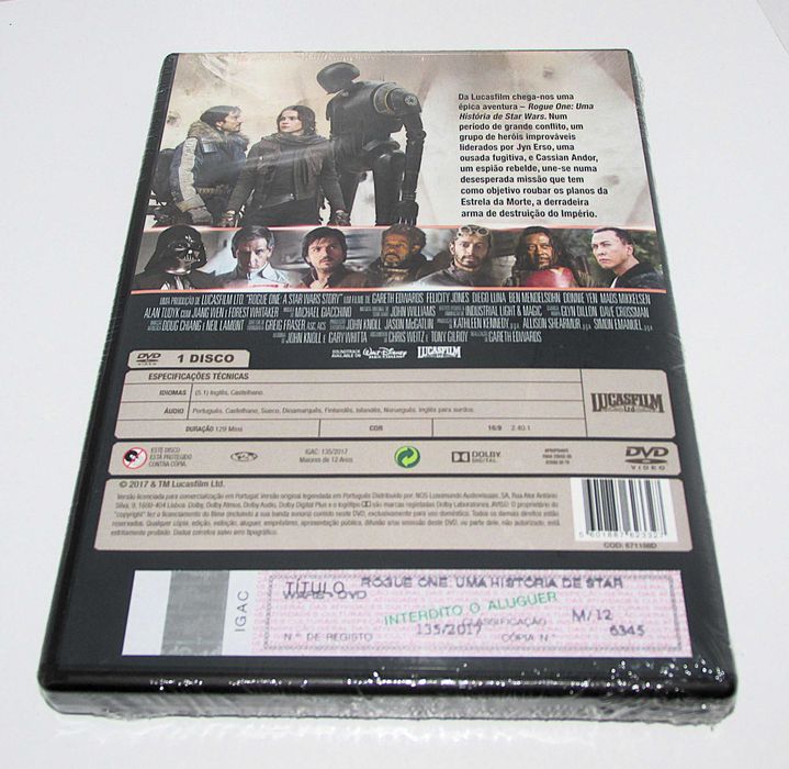Rogue One "Uma Historia De Star Wars" Filme DVD