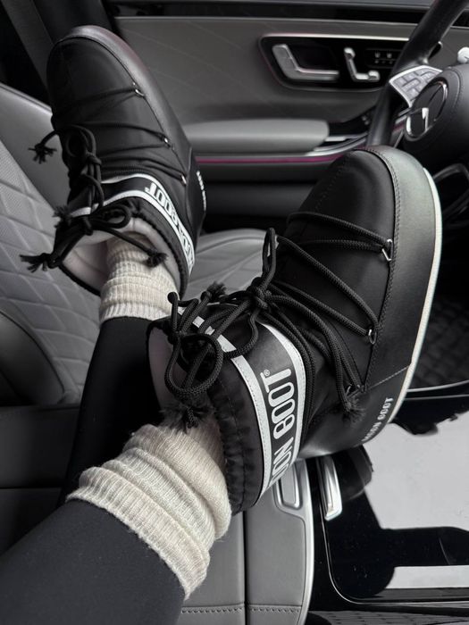 +ПОДАРУНОК‼️MOON BOOT Black (Чорні),мун бут,moon boot,мун бути чорні.