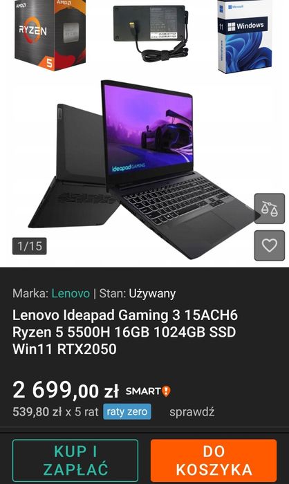 Laptop gamingowy Lenovo