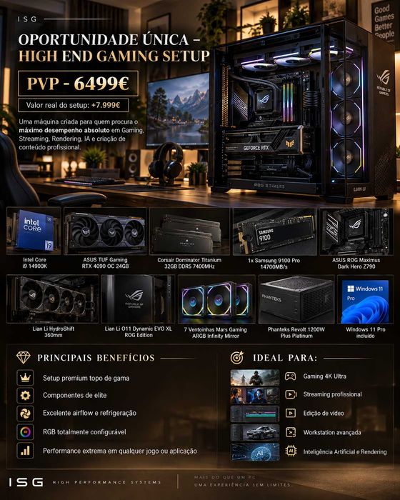 ISG Intel i9 14900K/32GB Corsair 6000/1+1 TB M.2/Asus 4090 24GB/Lian Li 011
